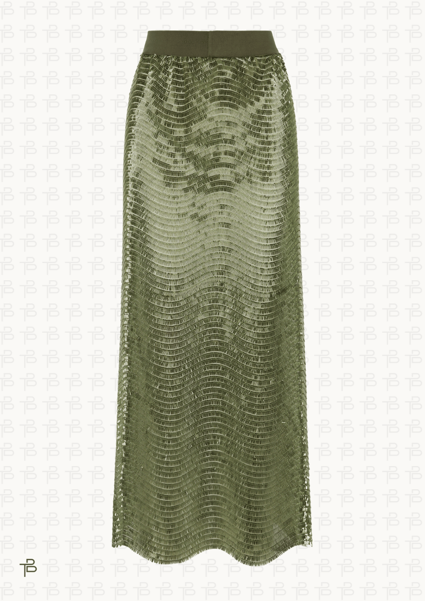 Zola Midi Skirt | Sculpted Summer Skirt with Texture by TUBỌ