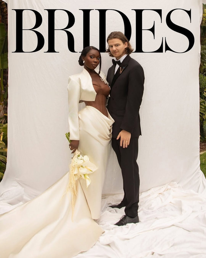 Shalom Blac in a custom TUBỌ bridal gown during her elopement, radiating grace and strength in an intimate ceremony captured by KD Photo Production.